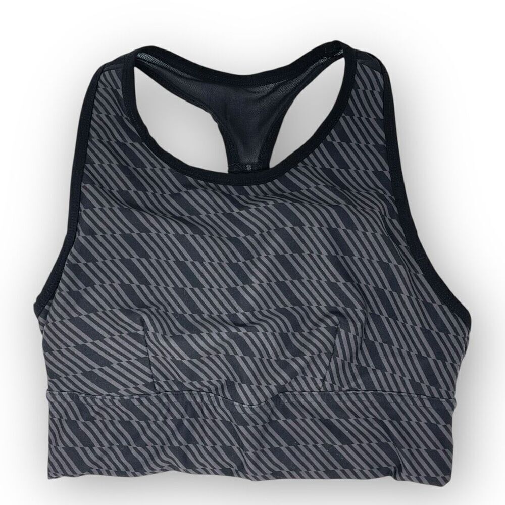 Sports Illustrated Black Gray Racerback Sports Bra Women’s Size Small